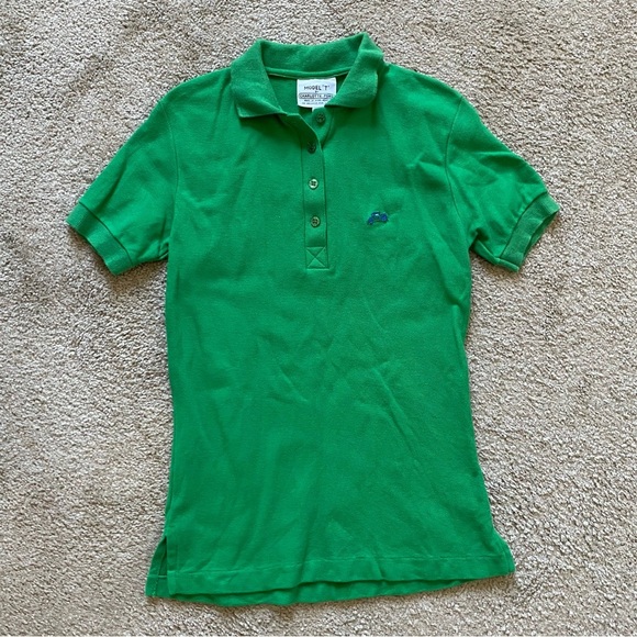 VTG ~ 1970s ~ Charlotte Ford ~ Green Model T Polo ~ Sporty ~ Summer ~ Size L - Picture 1 of 4